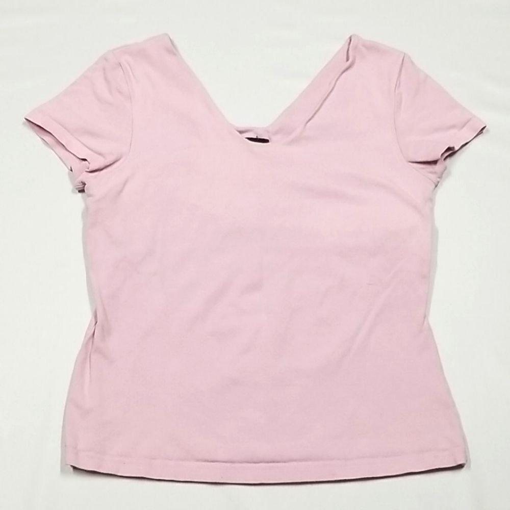 🎁5/$25 Moda International Shirt Women's Medium Pink Short Sleeve Exercise